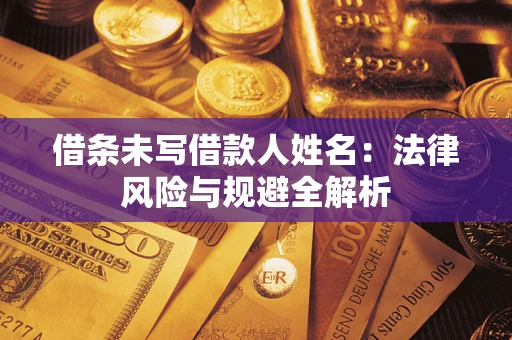 济南借条未写借款人姓名：法律风险与规避全解析